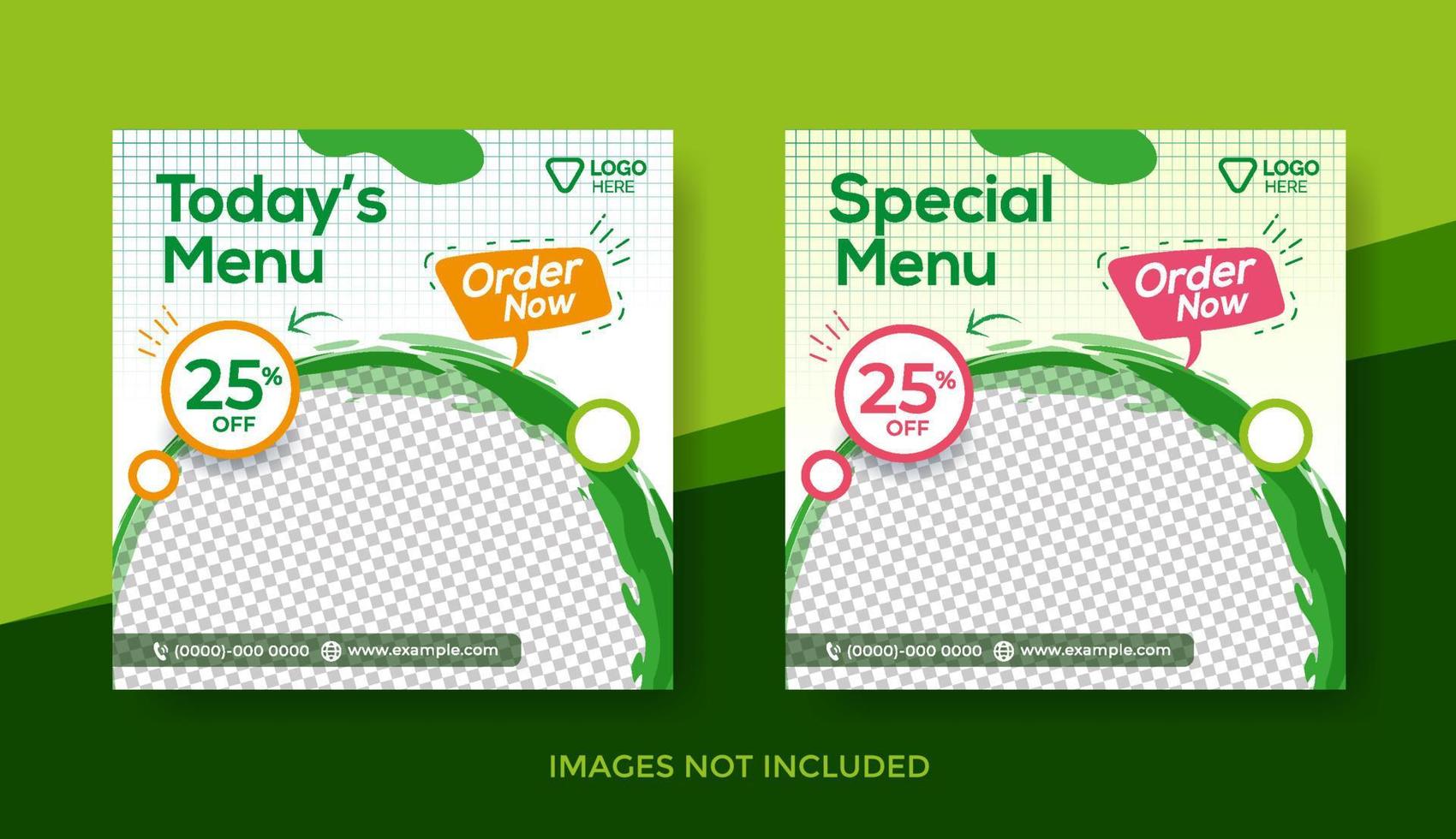 Special Food Menu Banner Template, Social Media Post Template vector