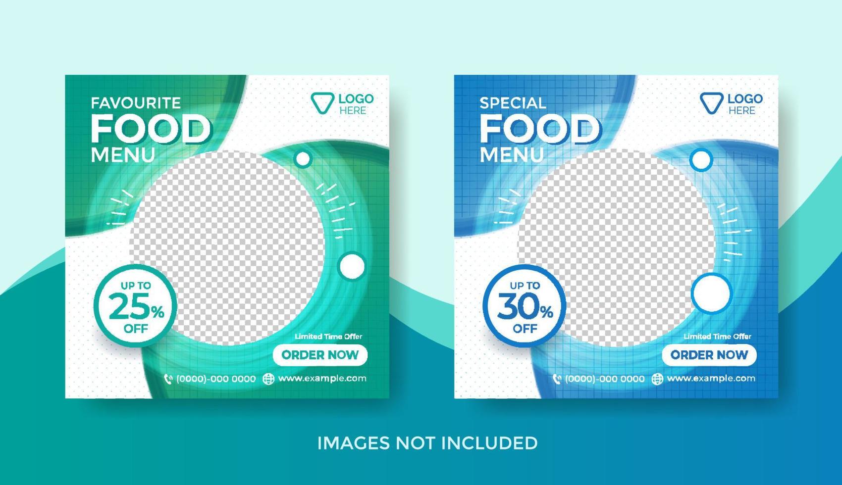 Food Menu Banner Template, Social Media Post Template vector