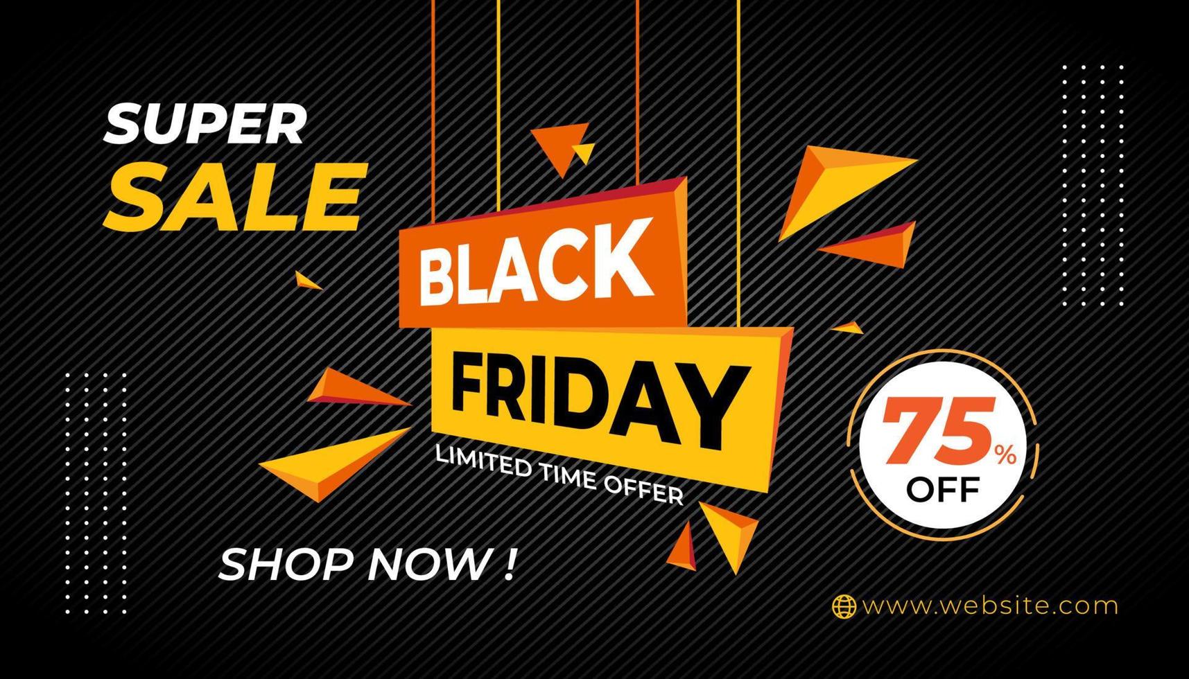 banner de viernes negro, plantilla de banner de venta, fondo de banner de gran venta vector