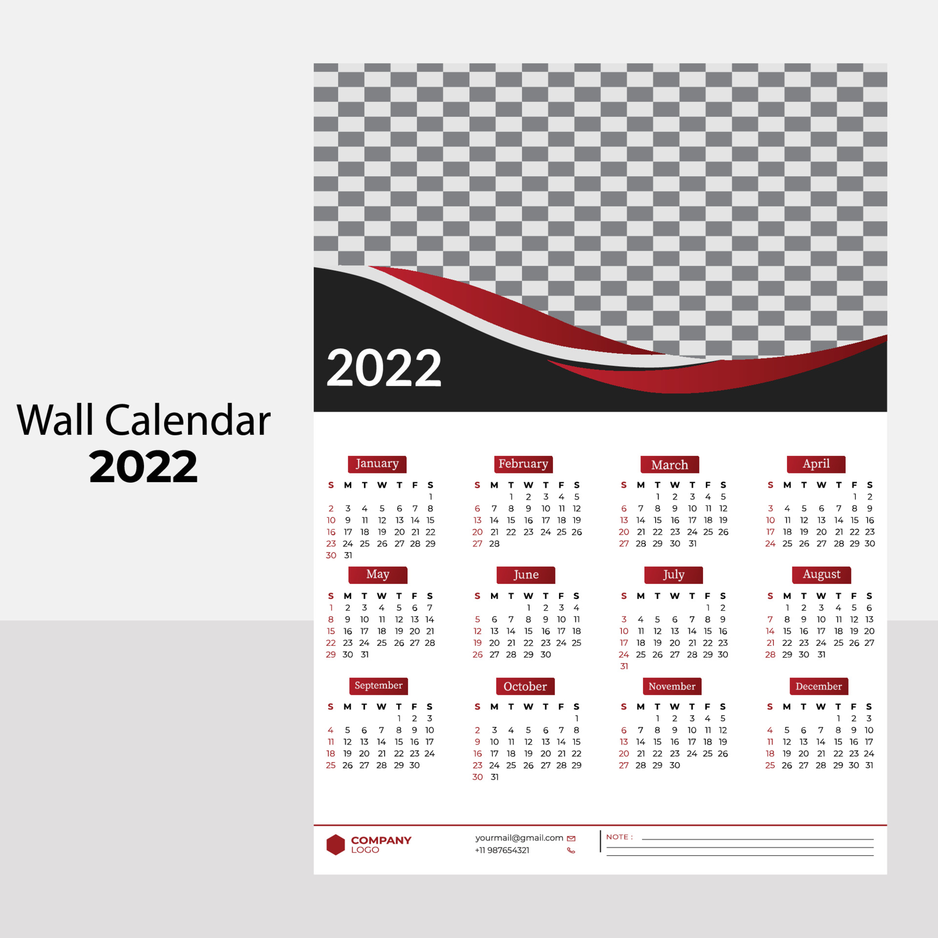 2022 Calendar, Calendar 2022 Week Start Sunday, Corporate Design Vector Template 3520108 Vector Art At Vecteezy