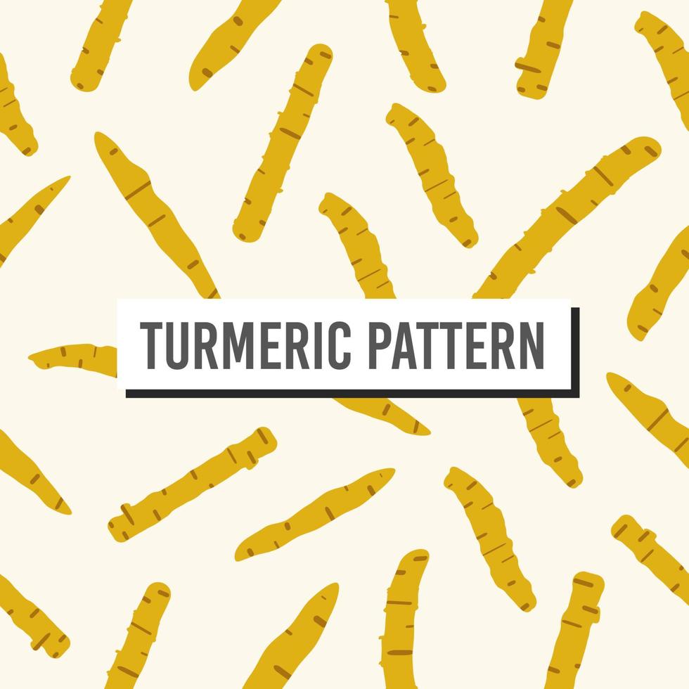 Ayurvedi herb yellow turmeric pattern vector