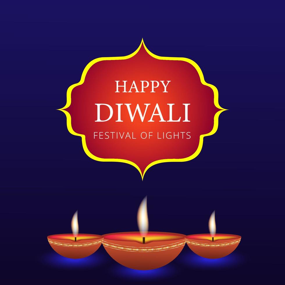 hermoso diseño feliz del fondo de la celebración del festival de diwali. vector