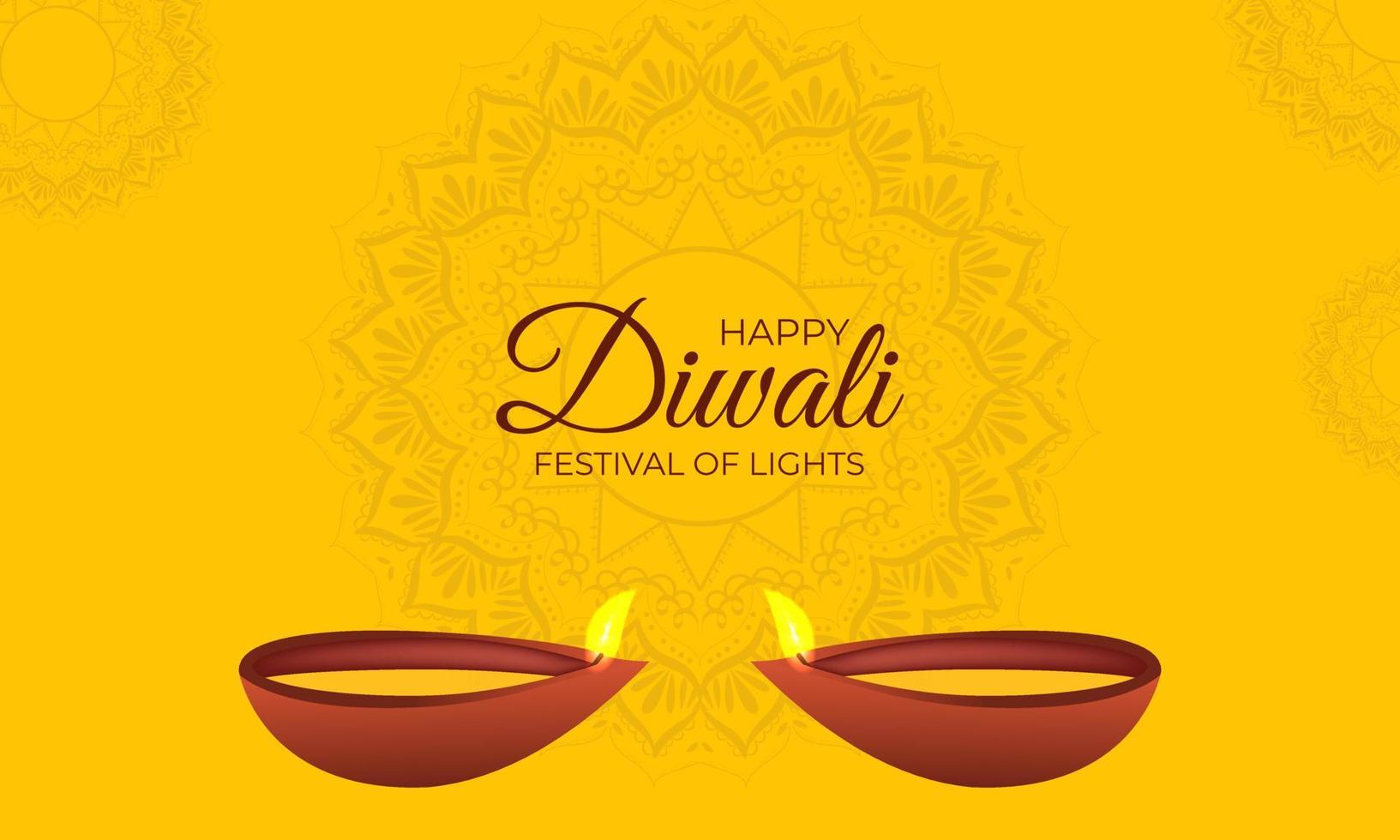 Beautiful happy Diwali festival celebration background design. vector