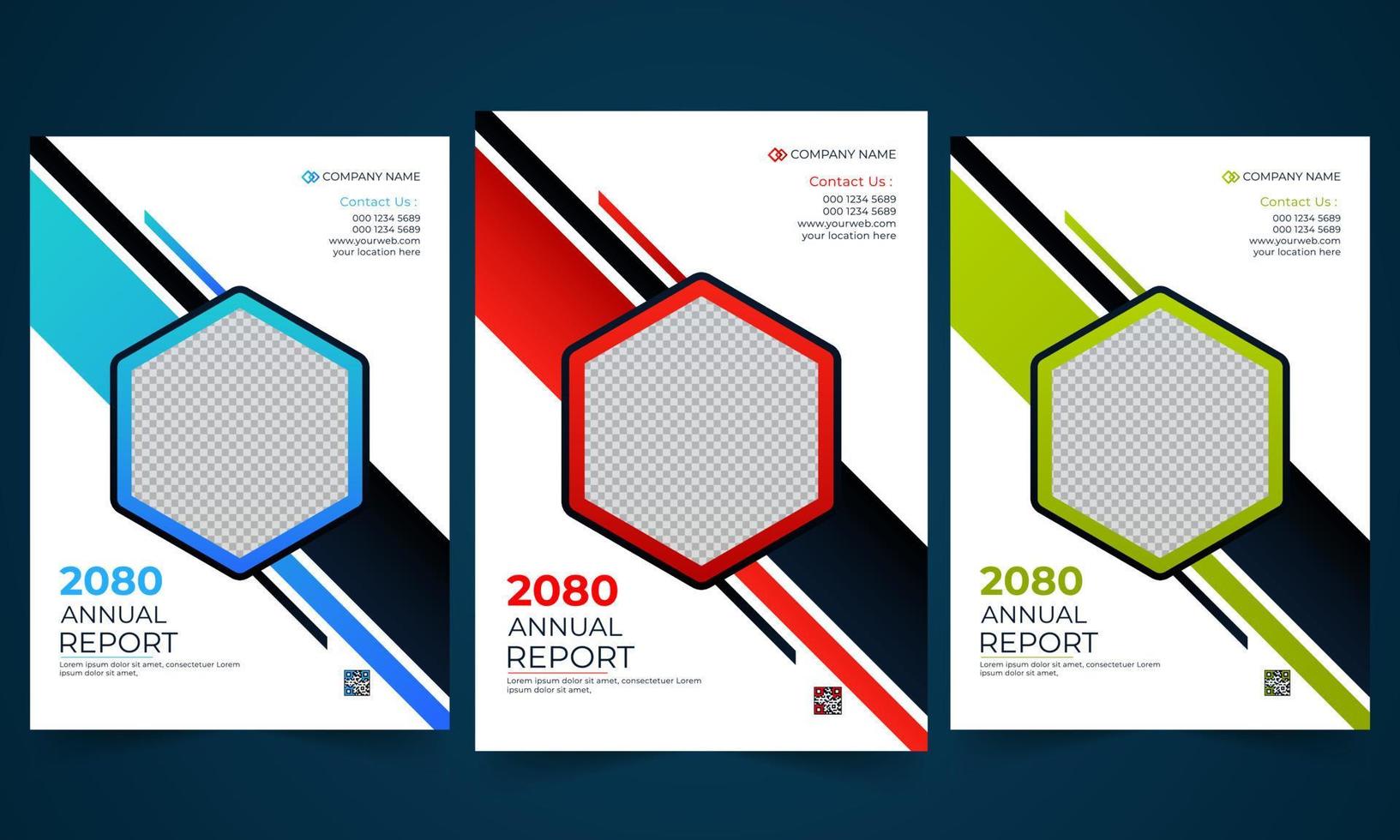Simple business annual report brochure template design. vector