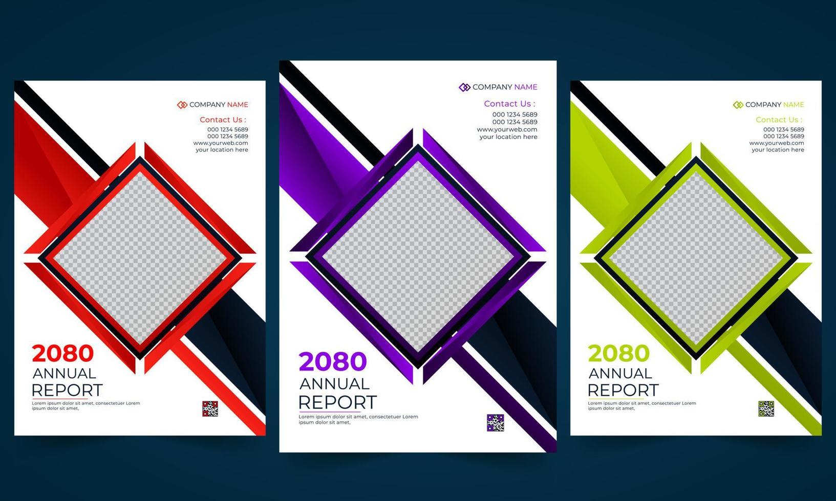 Simple business annual report brochure template design. vector