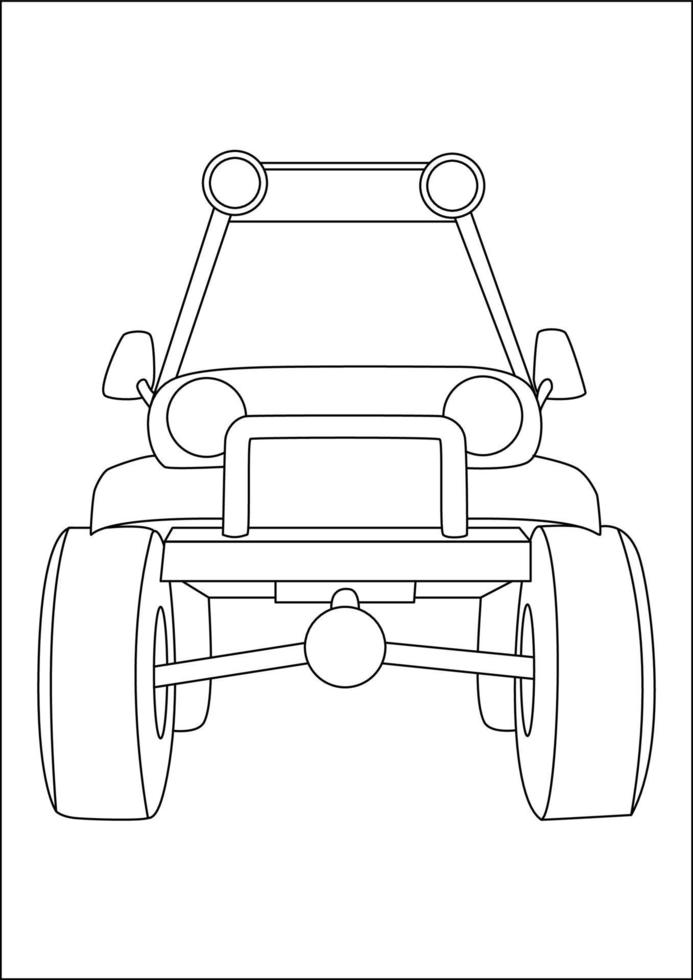 páginas para colorear para niños, páginas para colorear de vehículos para niños. vector