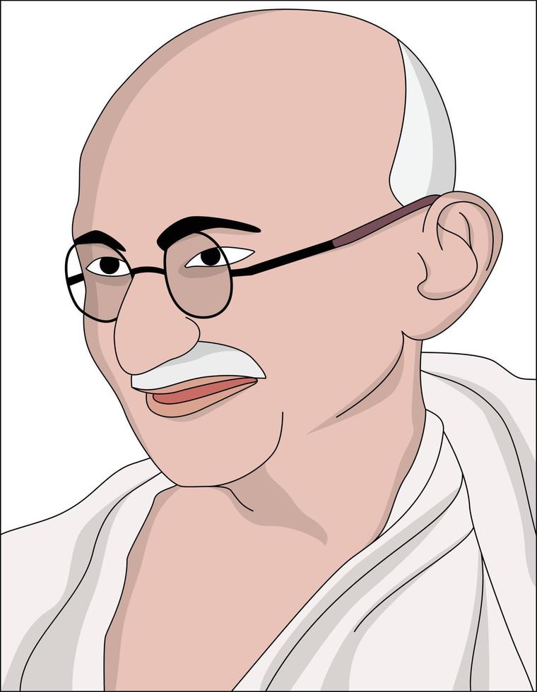 gandhi jayanti - ilustración de personaje de vector de gandhiji.