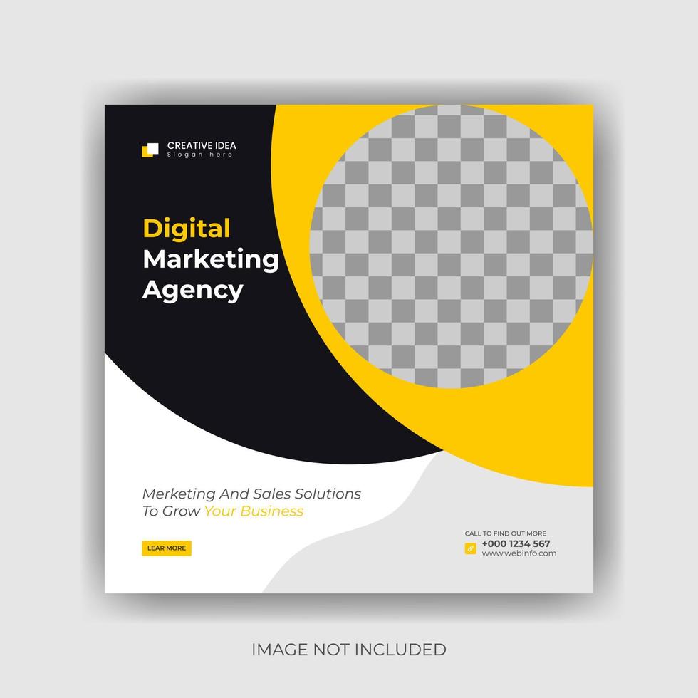 creative eye-catching social media post template for digital marketing. vector
