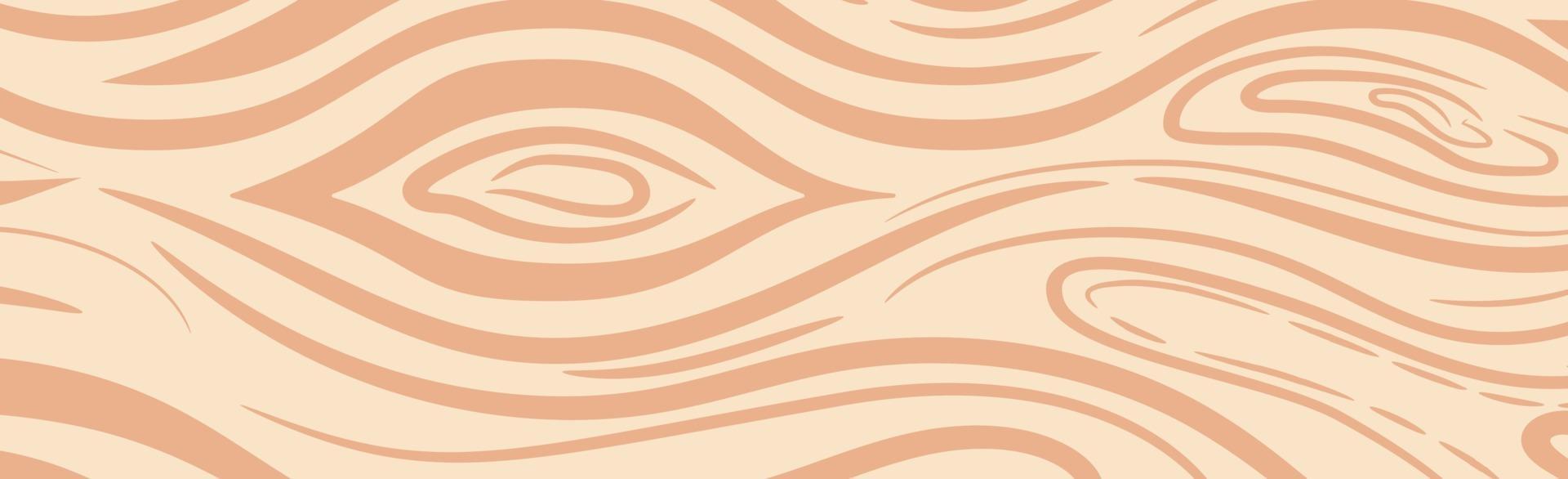 Panoramic texture of light wood with knots - Vector