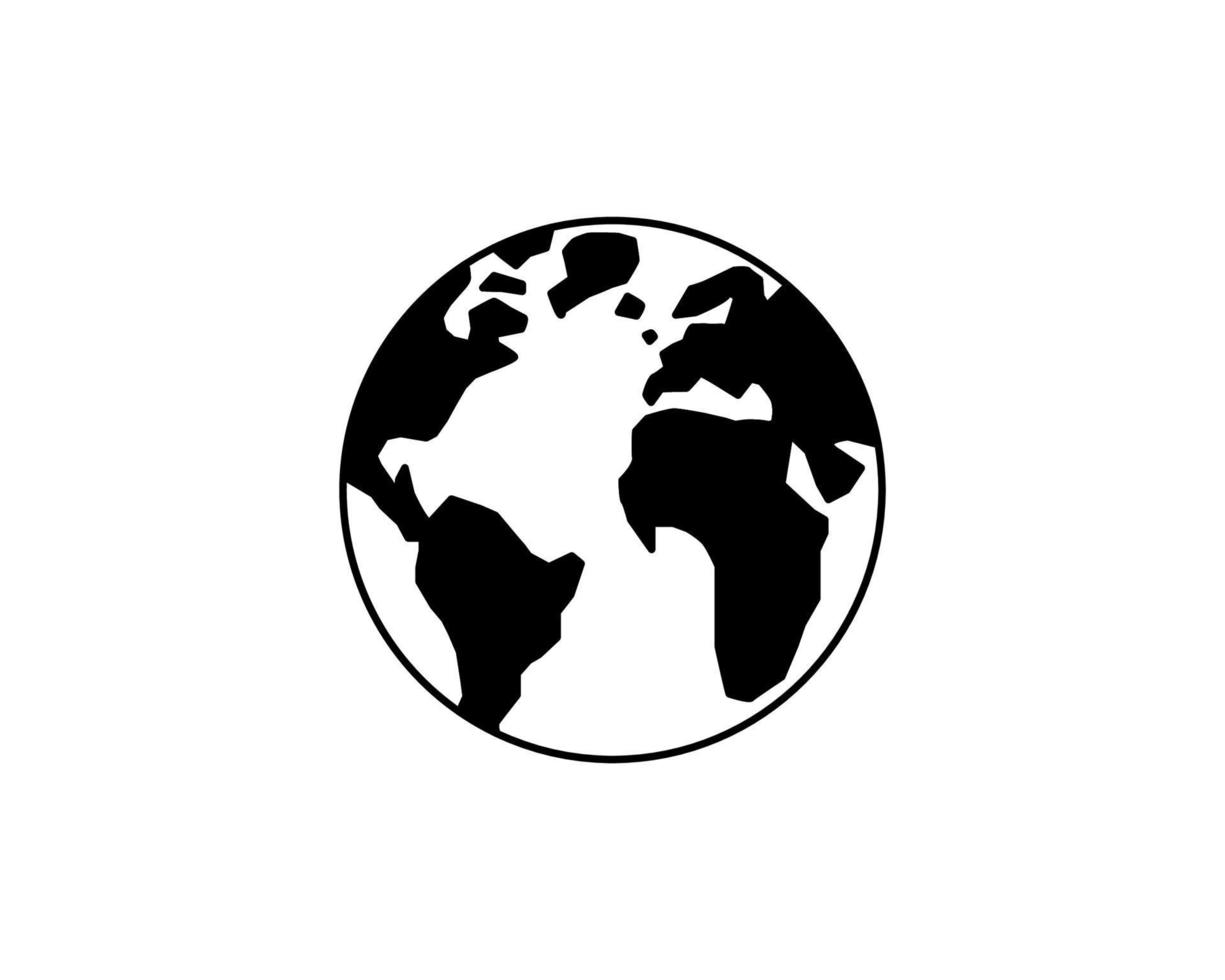 vector de icono de mundo. símbolo plano simple. Ilustración de pictograma negro perfecto sobre fondo blanco.