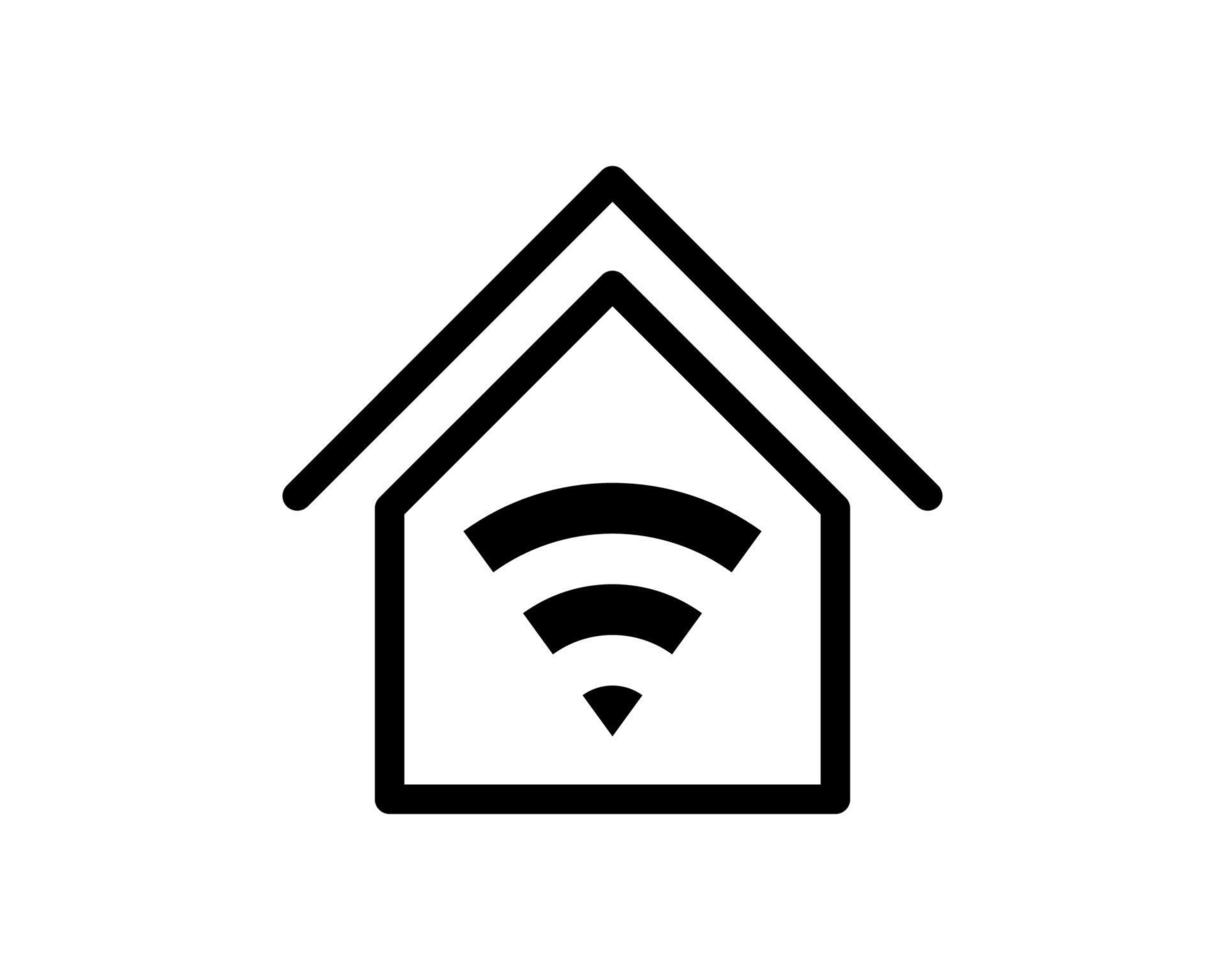 Smart home icon. Emblem sign Wi-Fi. Vector illustration, smart house concept icon
