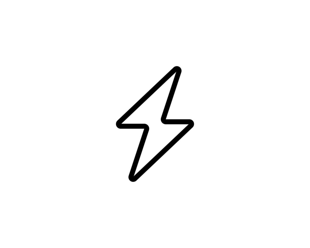 lightning flash icon from user interface outline collection. Thin line lightning flash icon isolated on white background. vector
