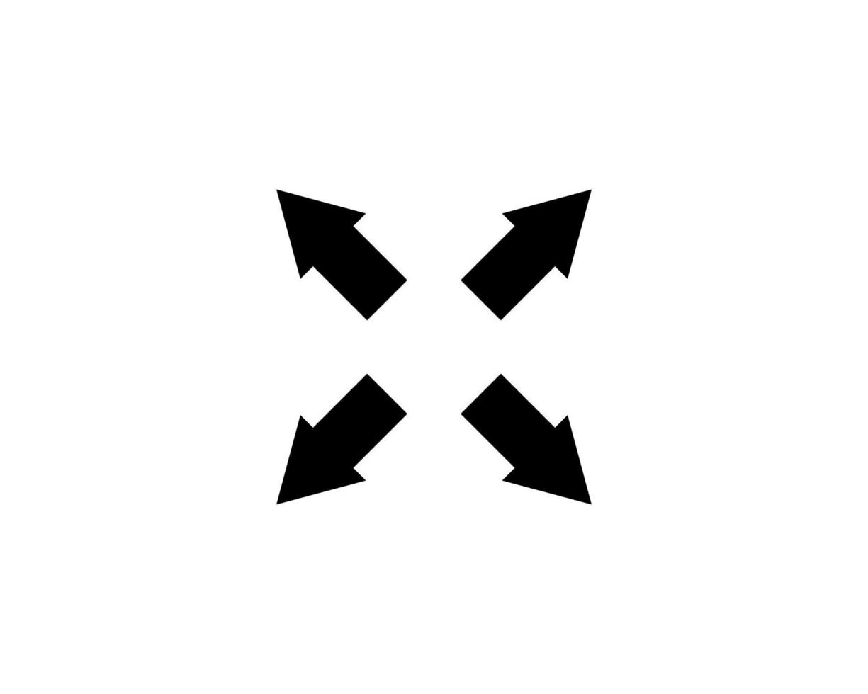 Four Arrows. Flat Vector Icon. Simple black symbol on white background