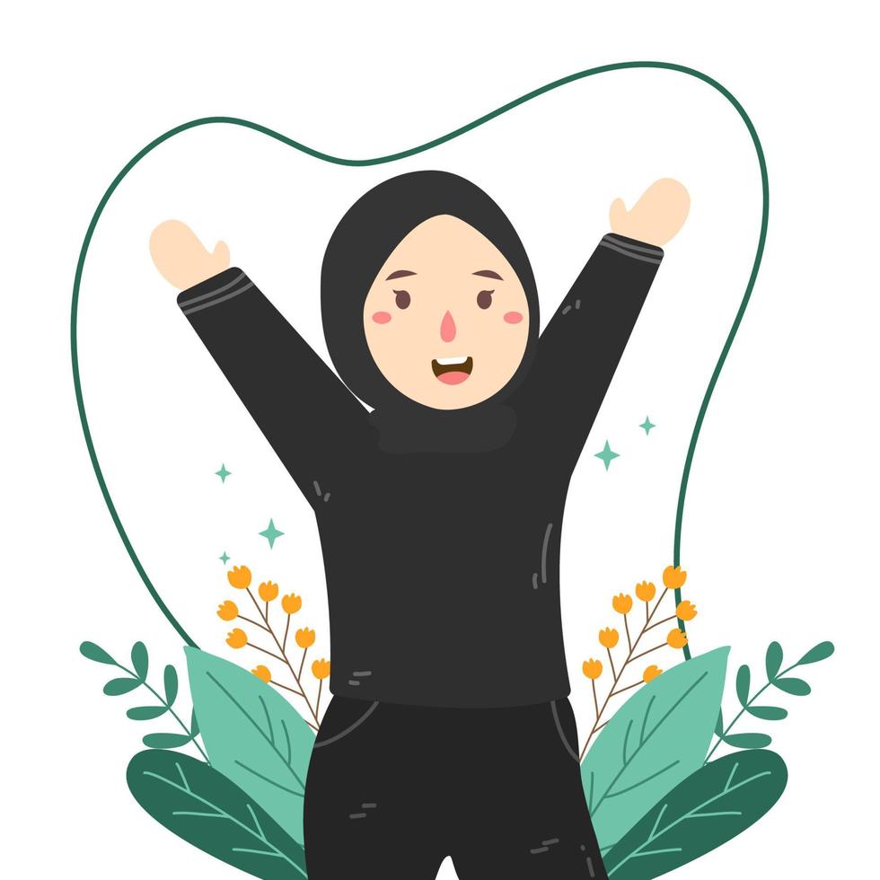 avatar character girls wearing hijab vector