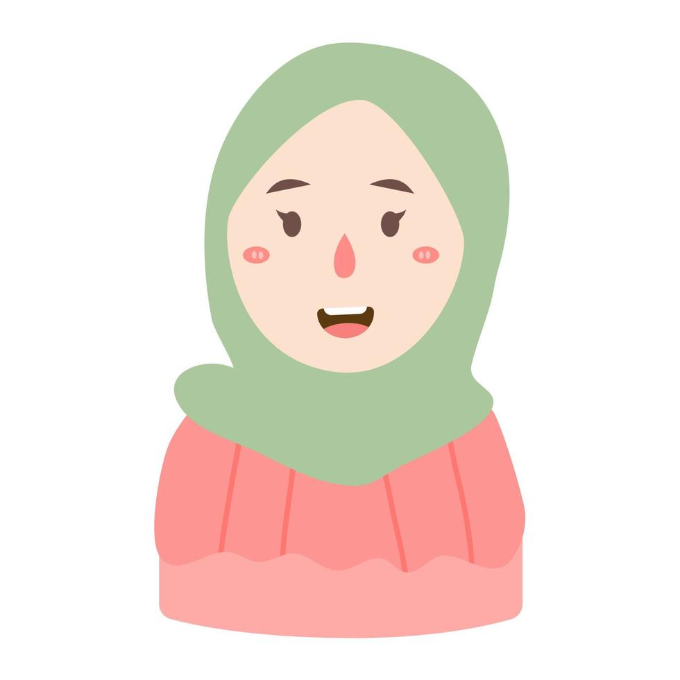 woman wear hijab trendy style vector