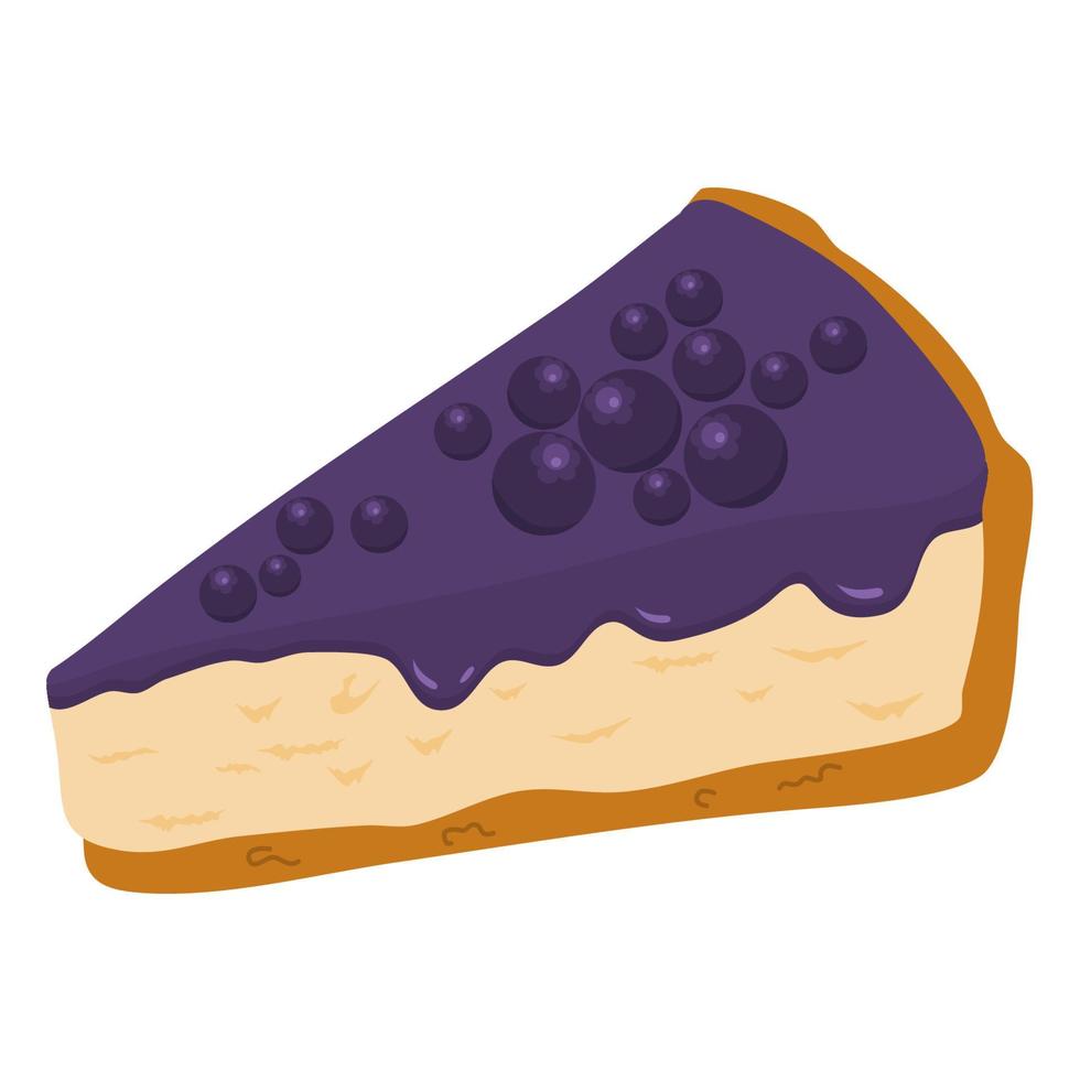 Hand drawn blueberry cheesecake vector