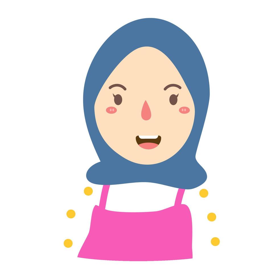 Cute hijab woman vector