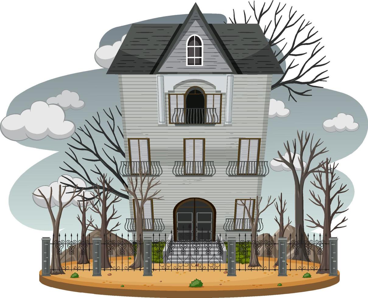Haunted mansion exterior on white background vector