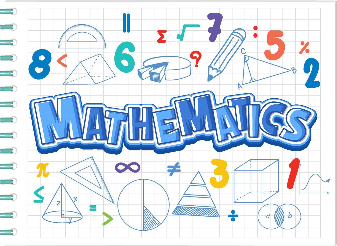 Doodle math formula on notebook page vector