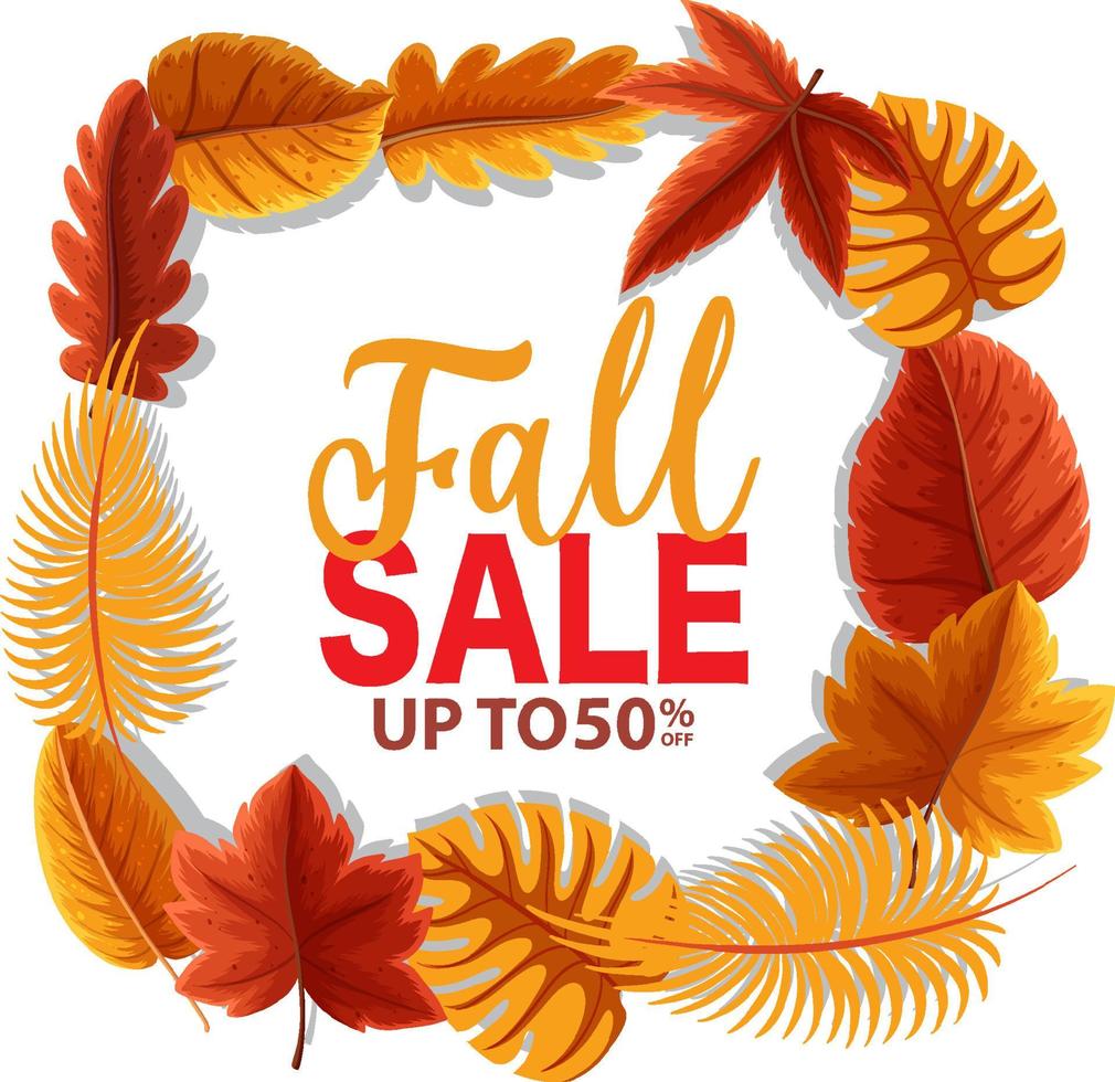 Fall sale banner template vector