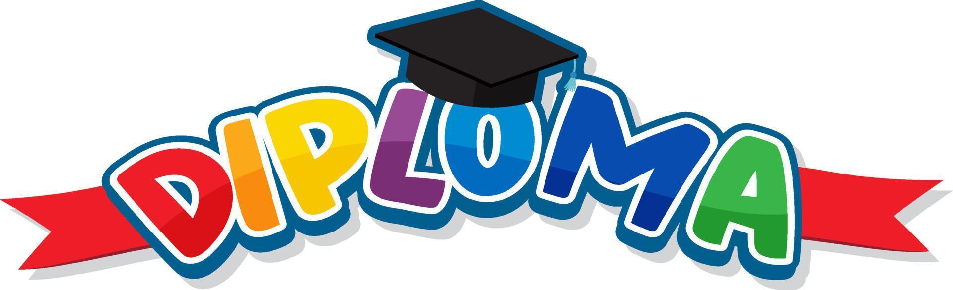 Colourful diploma font cartoon text vector