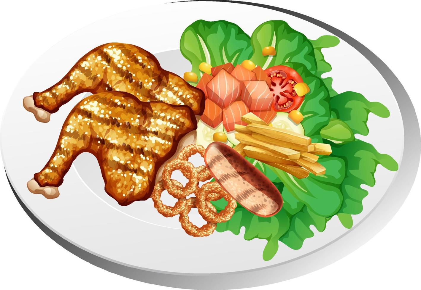 Healthy breakfast dish isolated vector
