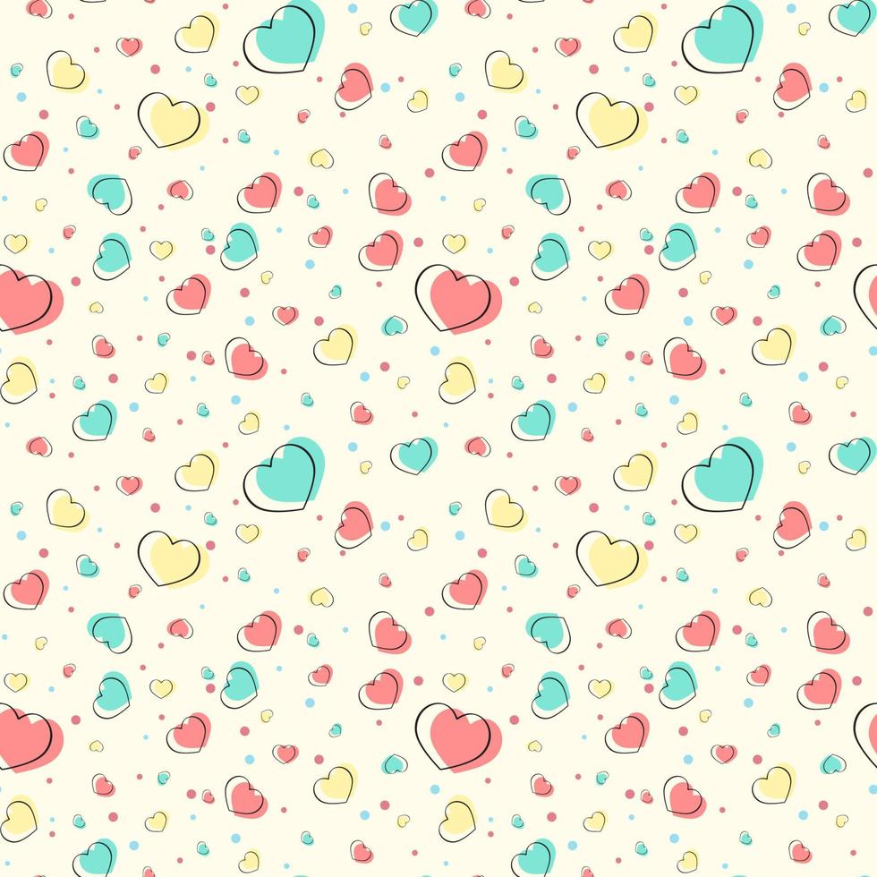 Cute heart seamless background vector