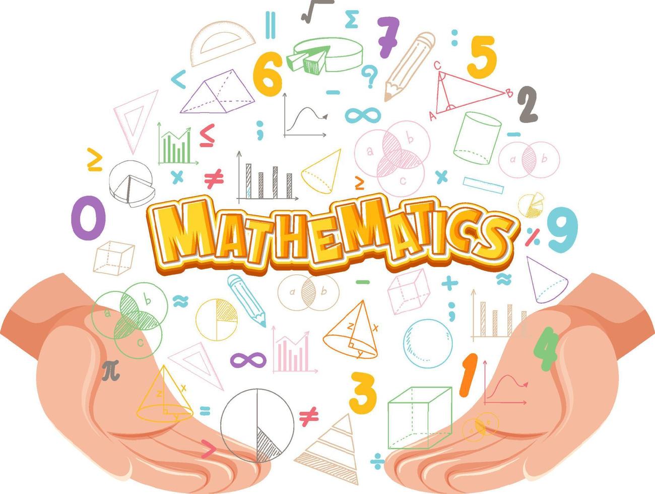 Doodle math formula with Mathematics font vector