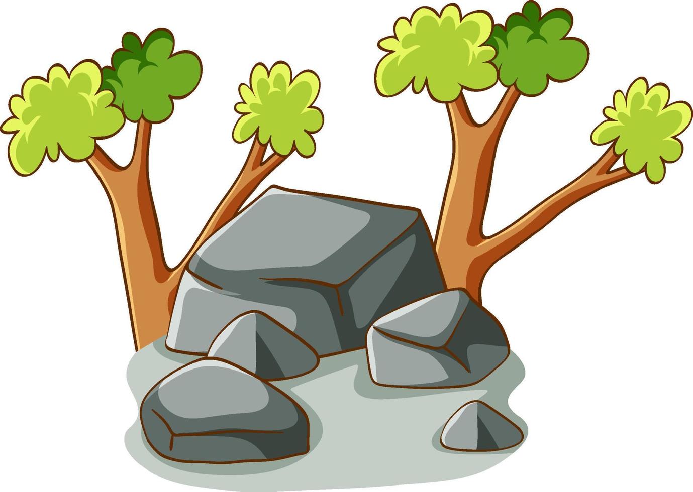 ramas de árbol con piedras en estilo de dibujos animados 3521349 Vector en  Vecteezy