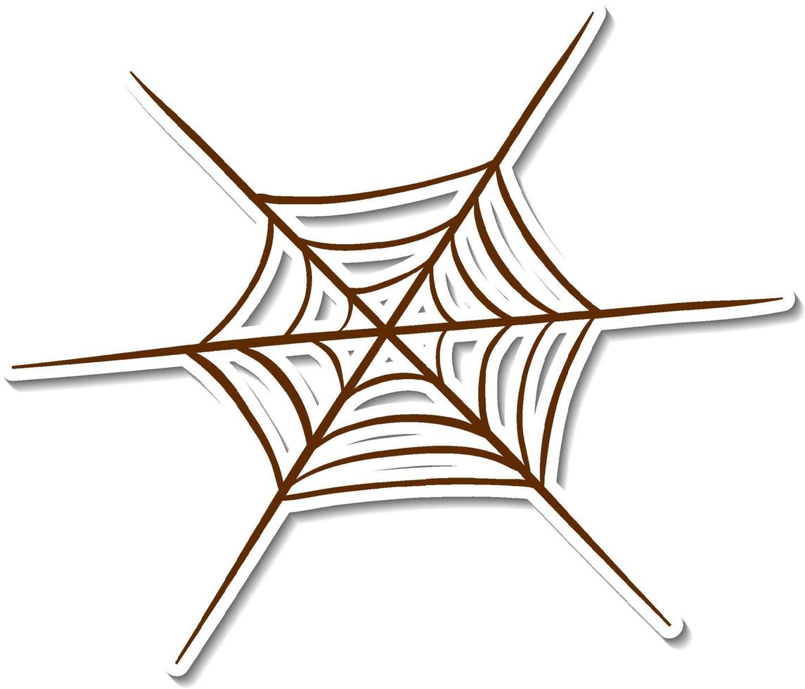Sticker spider web on white background vector
