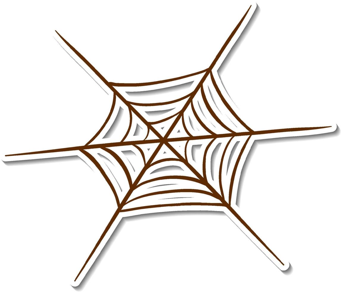 Sticker spider web on white background vector