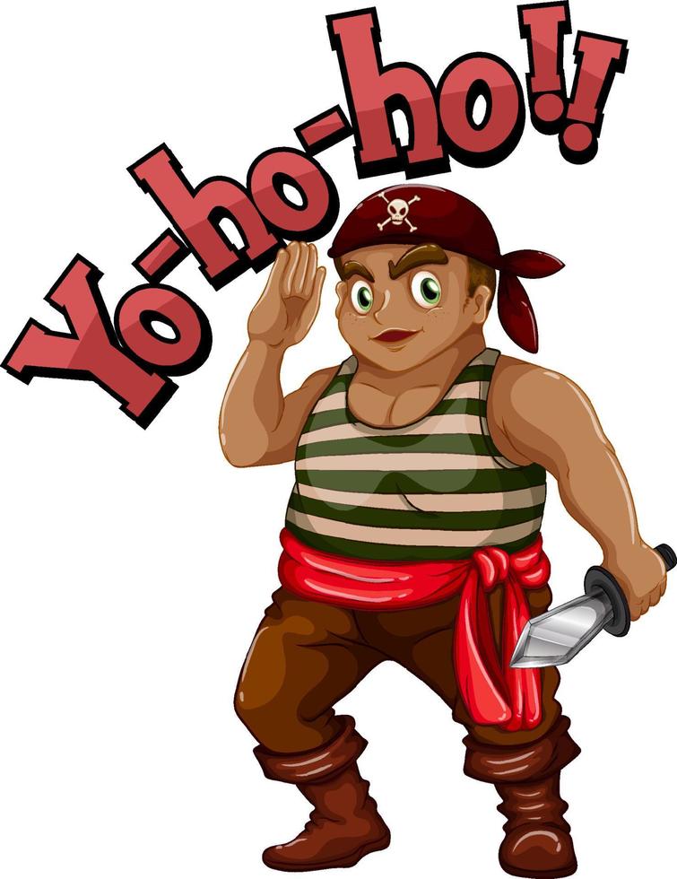 A pirate man cartoon character with Yo-ho-ho speech vector