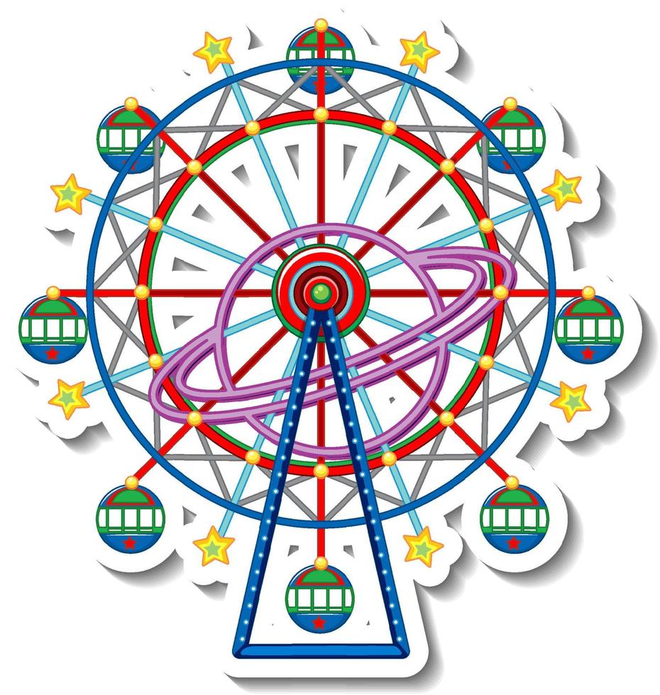 Sticker template with Circus Ferris Wheel isolated vector