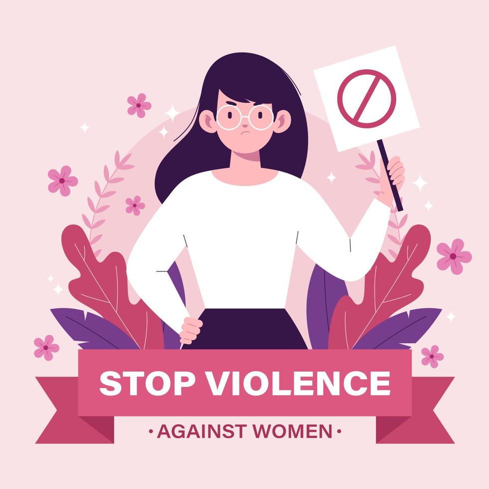 día internacional para la eliminación de la violencia contra la mujer vector