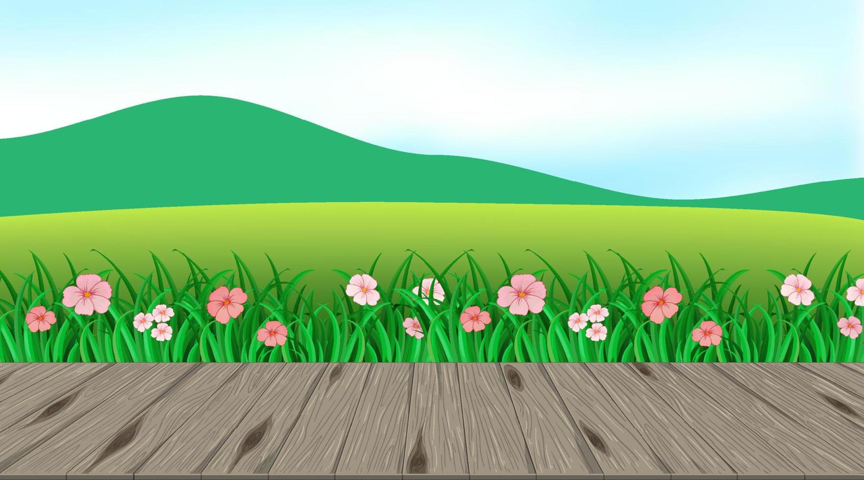 Beautiful outdoor nature scene background view from porch vector
