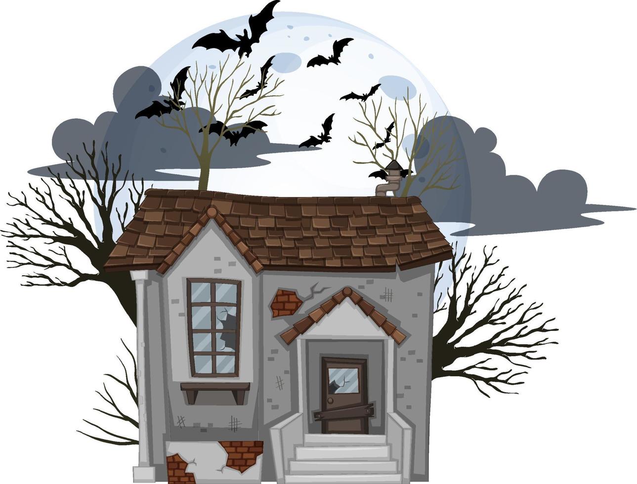 Isolated halloween abandoned house vector