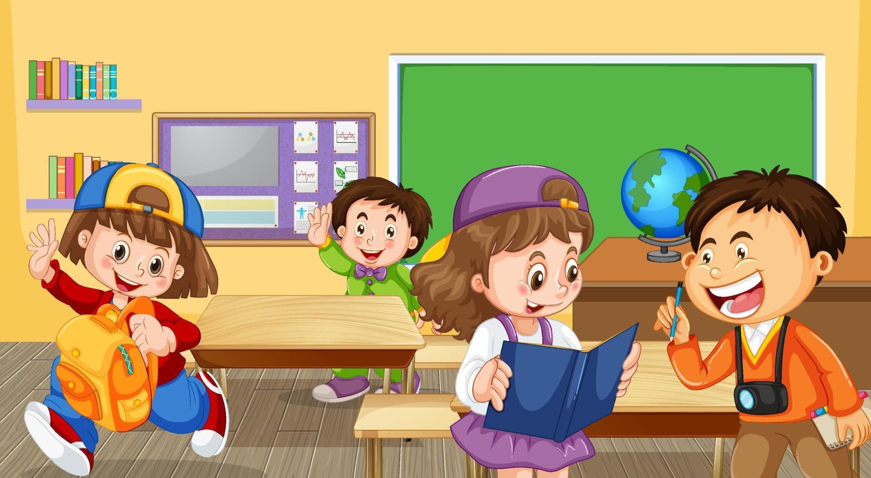 Students spending time during break time in the classroom 3521426