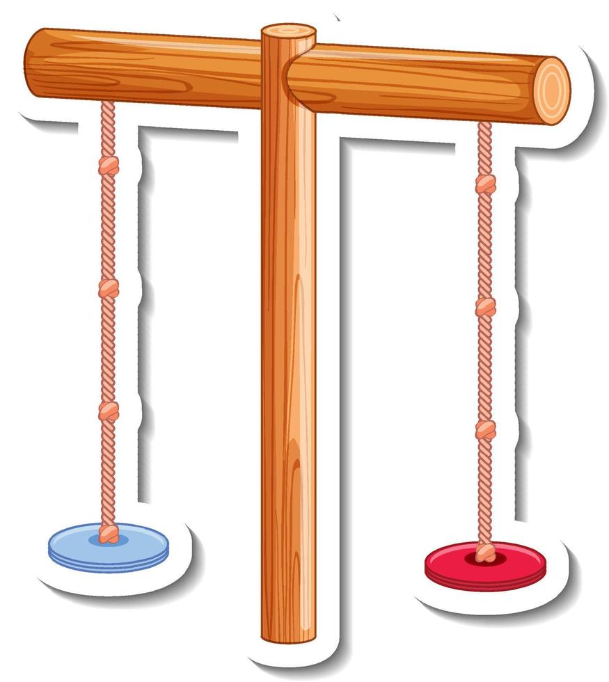 Plantilla de pegatina con columpio para patio de recreo aislado vector