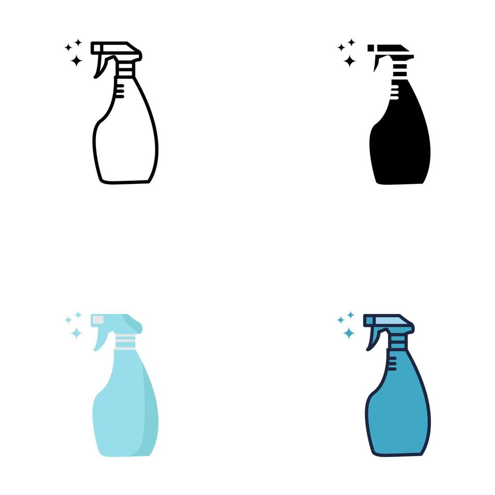 icono de spray con cuatro estilos diferentes vector