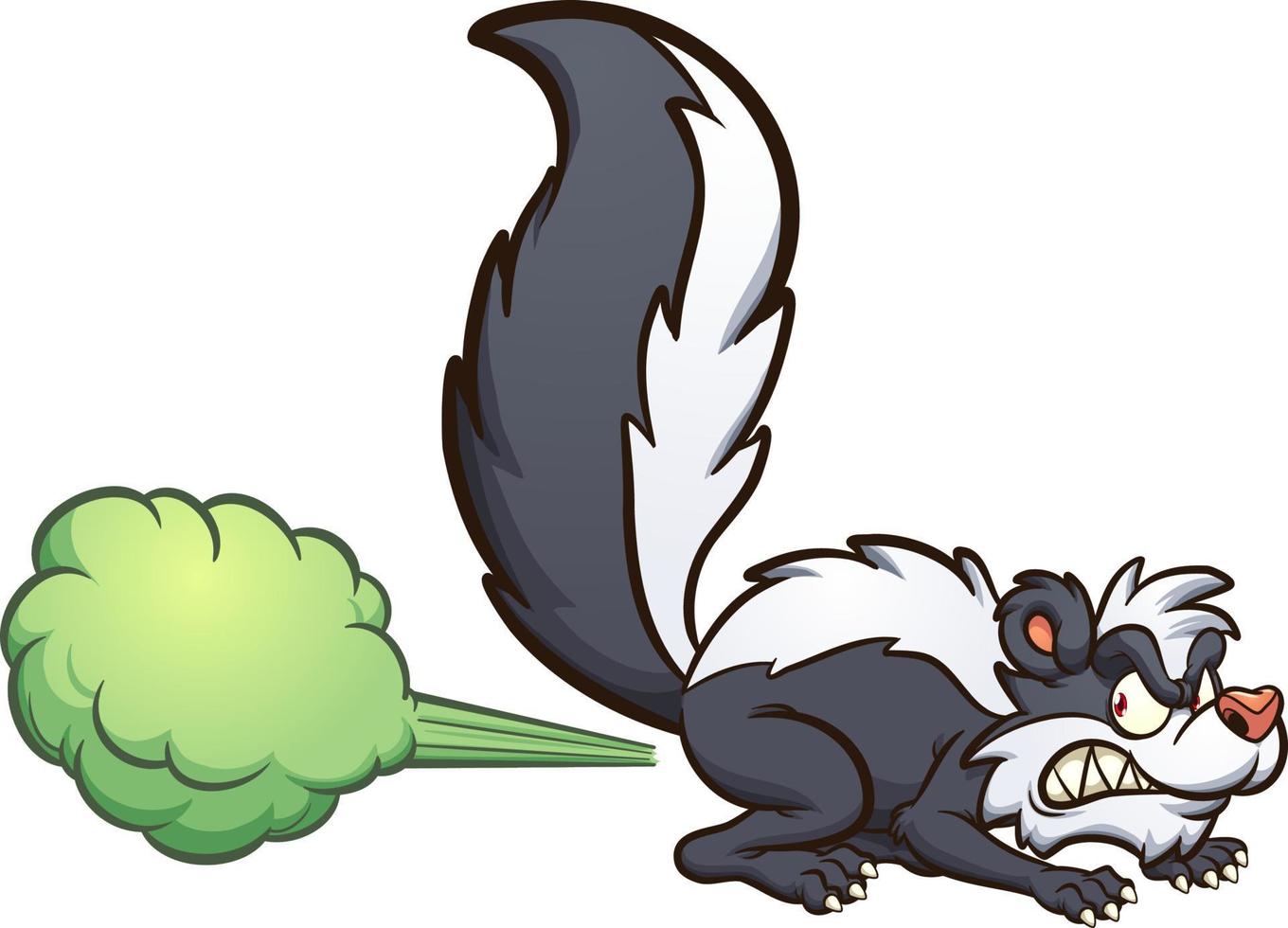 Cartoon skunk spraying vector