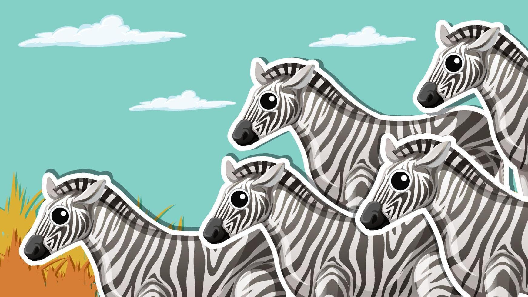 Thumbnail design with zebra group vector