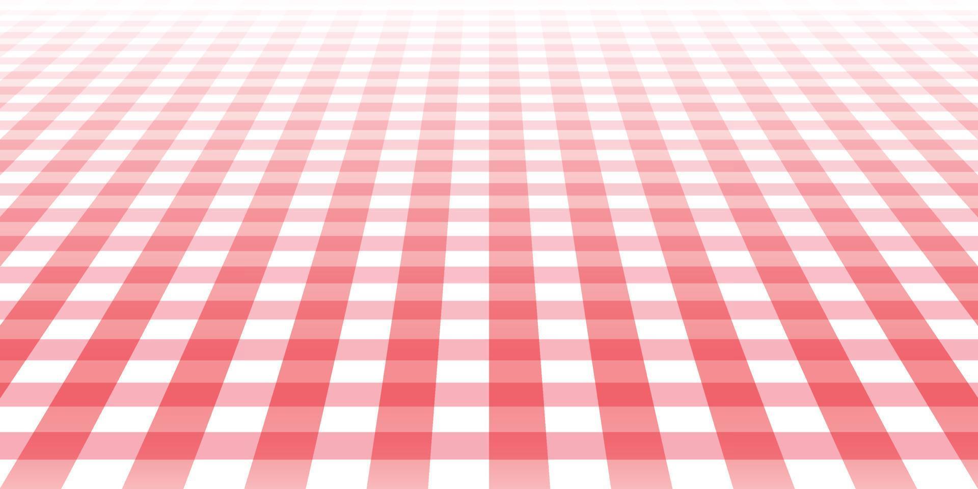 Red and white tablecloth in perspective view design for background. vector