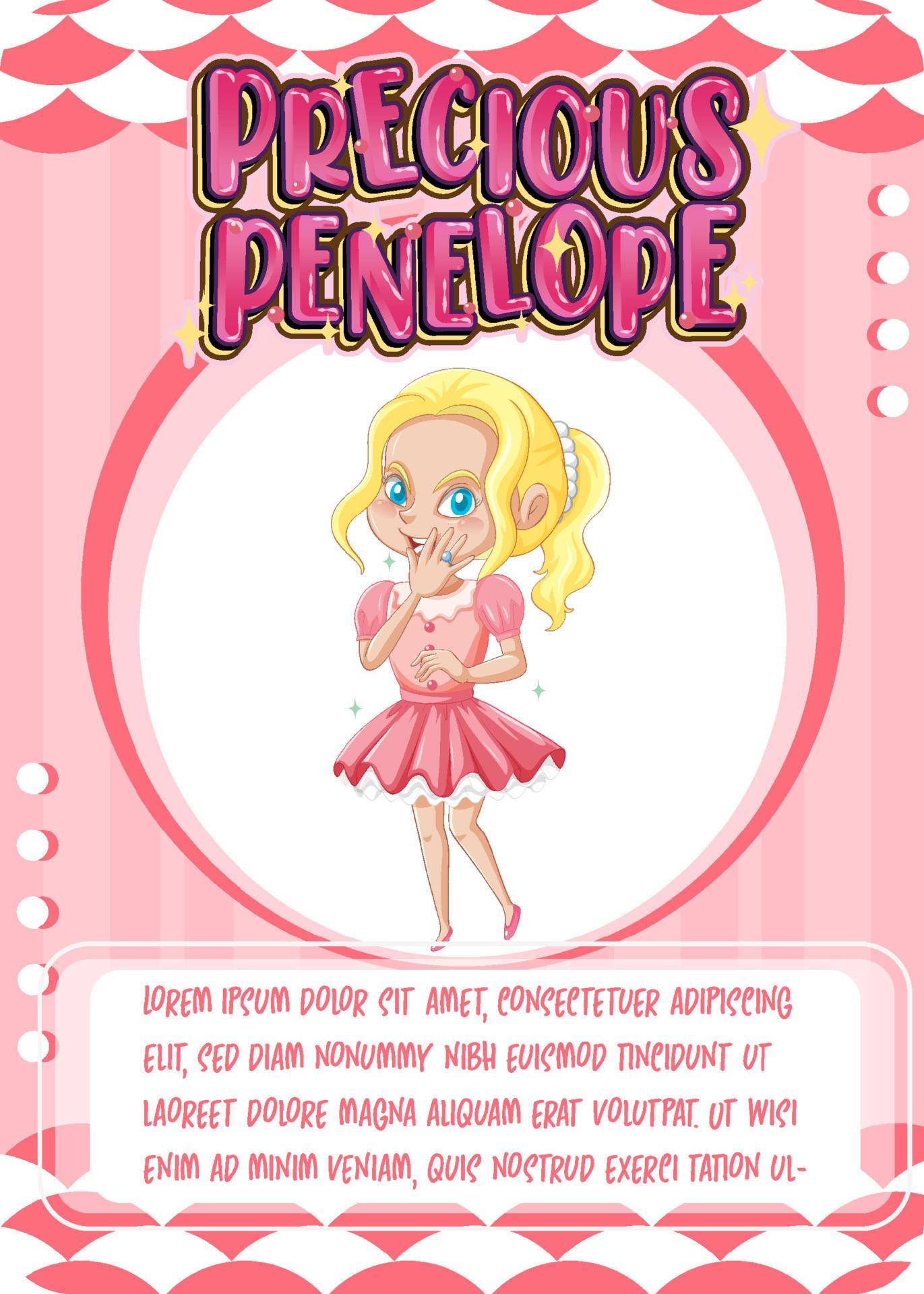 Character game card template with word Precious Penelope 21 With Regard To Playing Card Template Word