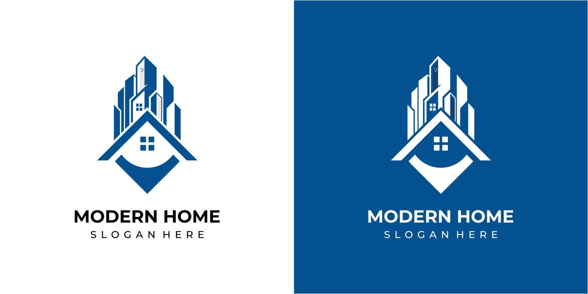 inspiración para el diseño de logotipos de edificios inmobiliarios. diseño de logotipo de edificio vector