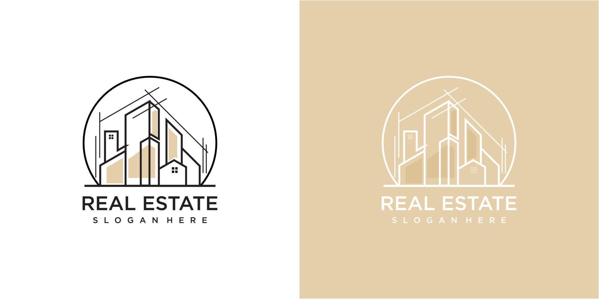 Architecture in circle logo design. building logo design inspirations vector