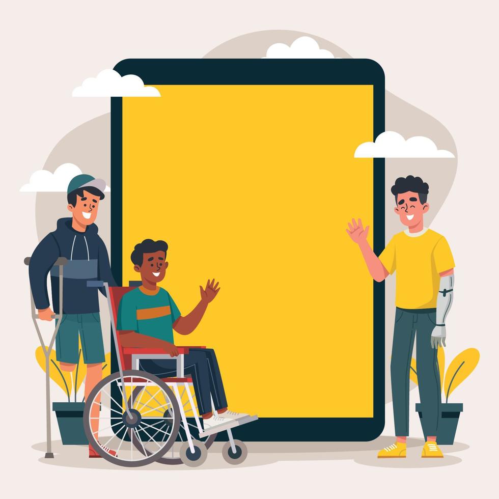Group of People Background With Disability vector