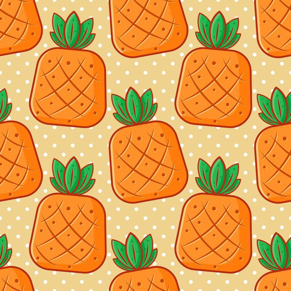 pineapple fruit seamless pattern illustration vector