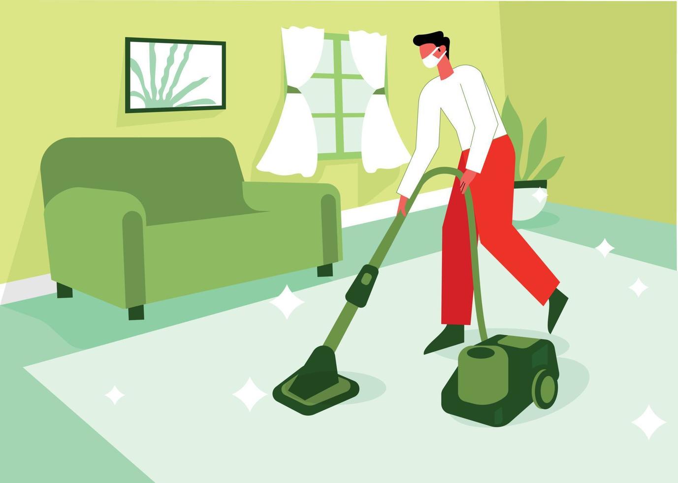 Home cleaning illustration concept vector