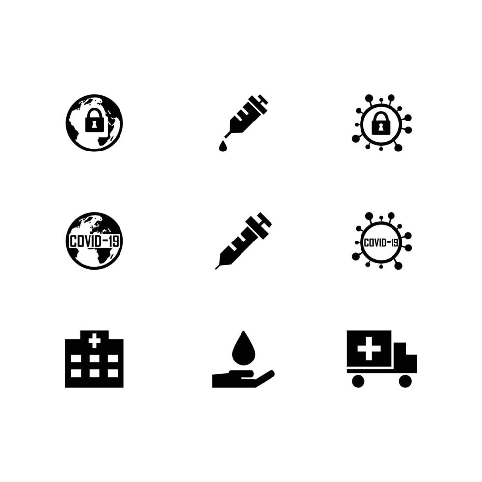 Covid 19 icons vector