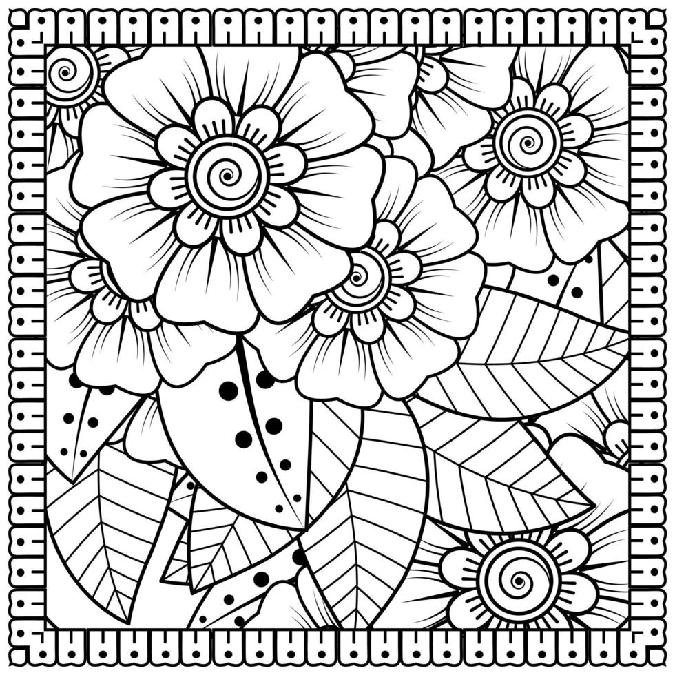 Outline square flower pattern in mehndi style for coloring book page 3522397 Vector Art at Vecteezy outline-square-flower-pattern-in-mehndi-style-for-coloring-book-page-3522397-vector-art-at-vecteezy